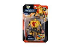 Teddies Transformer avto/robot plastika 14cm rumena na kartici