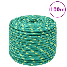 Vidaxl Vrv za čoln zelena 12 mm 100 m polipropilen