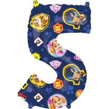 Amscan Balon 66x45cm Paw Patrol številka 5 -