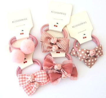 For Fun & Home Paket 10 močnih barvnih gumic za lase za otroke z pentljami, dimenzija 2 cm x 4 cm