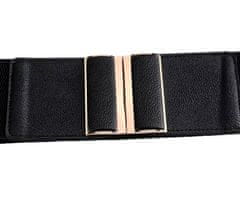 Camerazar Elastični ženski pas, črn z zlatim sponko, 65-95 cm x 6 cm