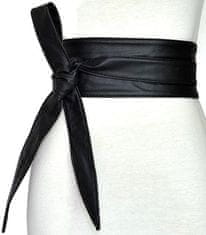 Camerazar Damski dolg vezan pas, črn, ekokoža, 220 cm