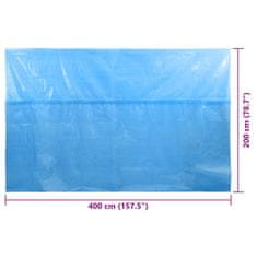Vidaxl Pokrivalo za bazen modro 400x200 cm PE