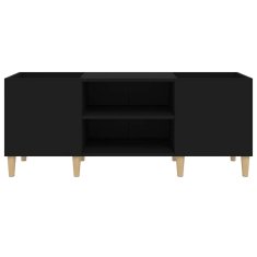 Vidaxl Omarica za gramofonske plošče črna 121x38x48 cm inženirski les
