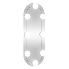Vidaxl Stensko ogledalo z LED lučmi 15x40 cm stekleno ovalno