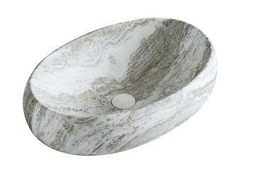 S6 Steklarstvo Šest UMIVALNIK siv marmor S6SSI1, 60 × 41,5 × 16 cm