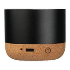 A DESIGN Bluetooth zvočnik Brest iz recikliranega aluminija in plute, črn