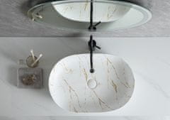 S6 Steklarstvo Šest UMIVALNIK bel marmor S6WG1, 61 × 41,5 × 13,5 cm