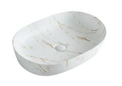 S6 Steklarstvo Šest UMIVALNIK bel marmor S6WG1, 61 × 41,5 × 13,5 cm