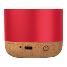 A DESIGN Bluetooth zvočnik Brest iz recikliranega aluminija in plute, rdeč