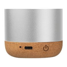 A DESIGN Bluetooth zvočnik Brest iz recikliranega aluminija in plute, siv