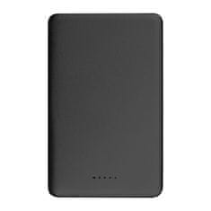 A DESIGN Magnetni brezžični powerbank Donetsk iz recikliranega aluminija – 5.000 mAh, črn