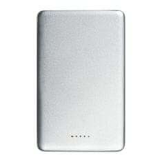 A DESIGN Magnetni brezžični powerbank Donetsk iz recikliranega aluminija – 5.000 mAh, siv