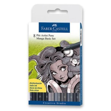 Faber-Castell Faber - Castell Marker Pitt Umetniško pero Manga 8 kosov