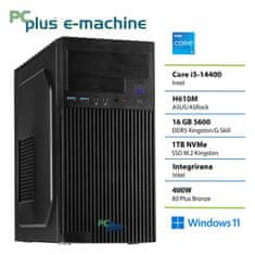 PCplus e-machine i5-14400 16GB DDR5 1TB SSD Windows 11 Pro namizni računalnik