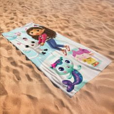 DreamWorks Gabby’s Dollhouse HITRO SUŠEČA se plažna brisača za deklice, BOMBAŽA, za bazen, plažo 70x140 cm OEKO-TEX
