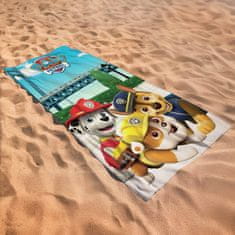Paw Patrol Paw Patrol Chase Marshall Rubble HITRO SUŠEČA Plažna brisača, kopalna brisača za otroke BOMBAŽA 70x140 cm OEKO-TEX 