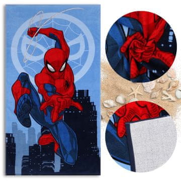 MARVEL COMICS MARVEL Spider-Man HITRO SUŠEČA Plažna brisača, kopalna brisača za otroke BOMBAŽNA 70x140 cm OEKO-TEX