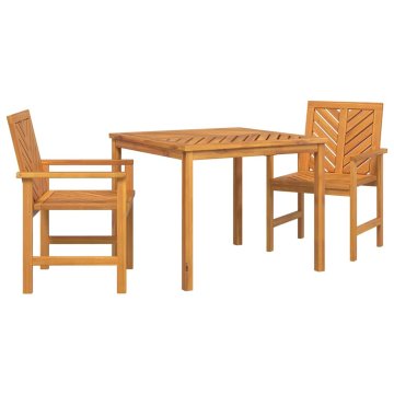Vidaxl Komplet za jedilnico v vrtu 3 pcs Rjava 90 x 90 x 74 cm