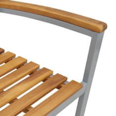 Vidaxl Komplet za jedilnico v vrtu 3 pcs Siva in rjava 90 x 90 x 75 cm
