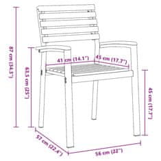 Vidaxl Komplet za jedilnico v vrtu 3 pcs Siva in rjava 90 x 90 x 75 cm