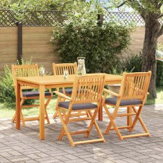 Vidaxl Zložljiva stolica z blazino 4 pcs Siva 49 x 57.5 x 92cm