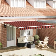 Vidaxl Vlečna tenda Rdeča in črna 350 x 250 x 165 cm