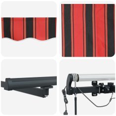 Vidaxl Avtomatska zložljiva tenda z LED v oranžni in rjavi barvi, 500x300 cm