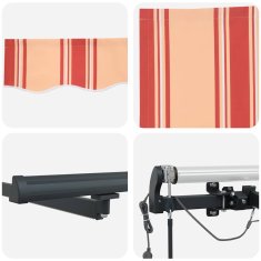 Vidaxl Avtomatska retraktibilna tenda z LED rumeno in oranžno 600x300 cm