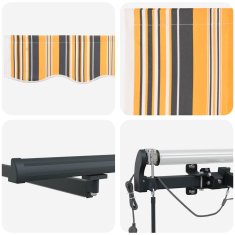 Vidaxl Samodejna retraktibilna tenda z LED večbarvno črto 600x300 cm
