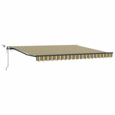 Vidaxl Samodejna retraktibilna tenda z LED osvetlitvijo Zelena in Rumena 400x350 cm