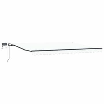 Vidaxl Retraktilna tenda z LED lučmi Bela 400 ×300 cm blago