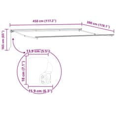 Vidaxl Okvir tende Antracit 4,5 × 3 m Braščen jeklo, aluminij