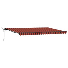 Vidaxl Avtomatska zložljiva tenda z LED v oranžni in rjavi barvi, 500x300 cm