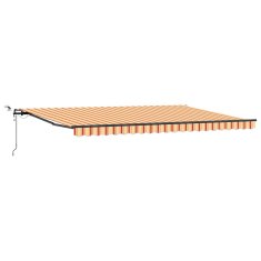 Vidaxl Avtomatska retraktibilna tenda z LED rumena in oranžna 500x300 cm