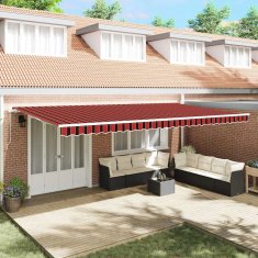 Vidaxl Vlečna tenda Oranžna in Rjava 600 × 300 cm