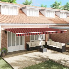 Vidaxl Retraktibilna tenda Oranžna in rjava 600 × 350 cm