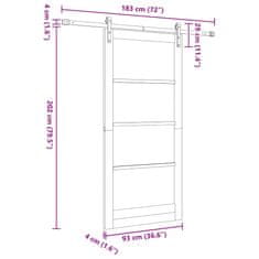 Vidaxl Drsna vrata ORKDAL Bela 93 x 202 cm Trden borov les