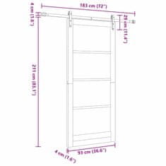Vidaxl Drsna vrata ORKDAL Bela 93 x 211 cm Trden borov les