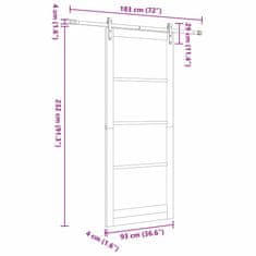 Vidaxl Drsna vrata ORKDAL Rjava 93 x 232 cm Trden borov les