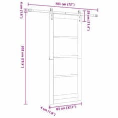 Vidaxl Drsna vrata Bela 83 x 202 cm Masivna borova drevesa in jeklo