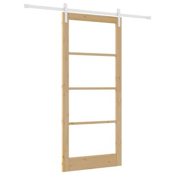 Vidaxl Drsna vrata ORKDAL Rjava 93 x 211 cm Trden borov les