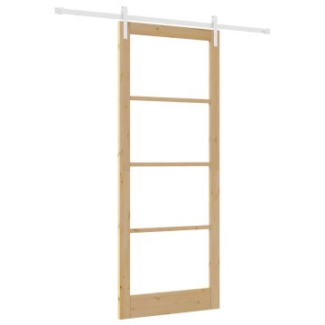 Vidaxl Drsna vrata ORKDAL Rjava 93 x 232 cm Trden borov les