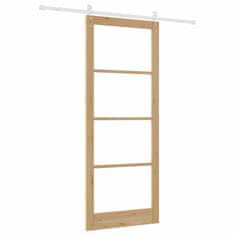 Vidaxl Drsna vrata ORKDAL Rjava 93 x 232 cm Trden borov les