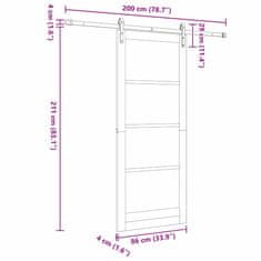 Vidaxl Drsna vrata ORKDAL Bela 86 x 211 cm Trden borov les