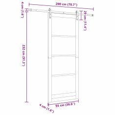 Vidaxl Drsna vrata ORKDAL Rjava 93 x 232 cm Trden borov les