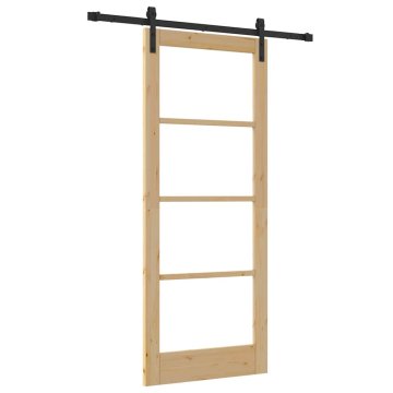 Vidaxl Drsna vrata ORKDAL Rjava 83 x 202 cm Les in kovina
