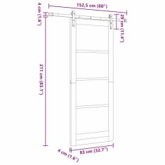 Vidaxl Drsna vrata Bela in črna 83 x 211 cm