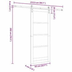 Vidaxl Drsna vrata Bela in črna 83 x 202 cm