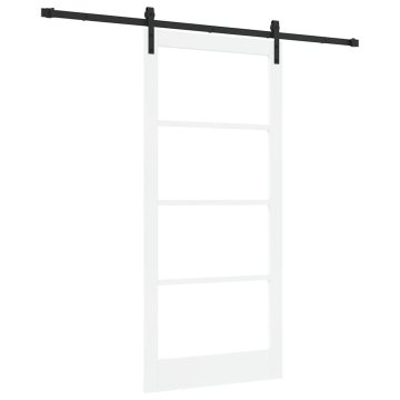 Vidaxl Drsna vrata ORKDAL Bela 93 x 202 cm Les in kovina